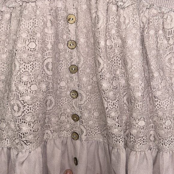 Lavender Dusty Rose Boho Lacey Mini Dress/Top - Picture 8 of 10